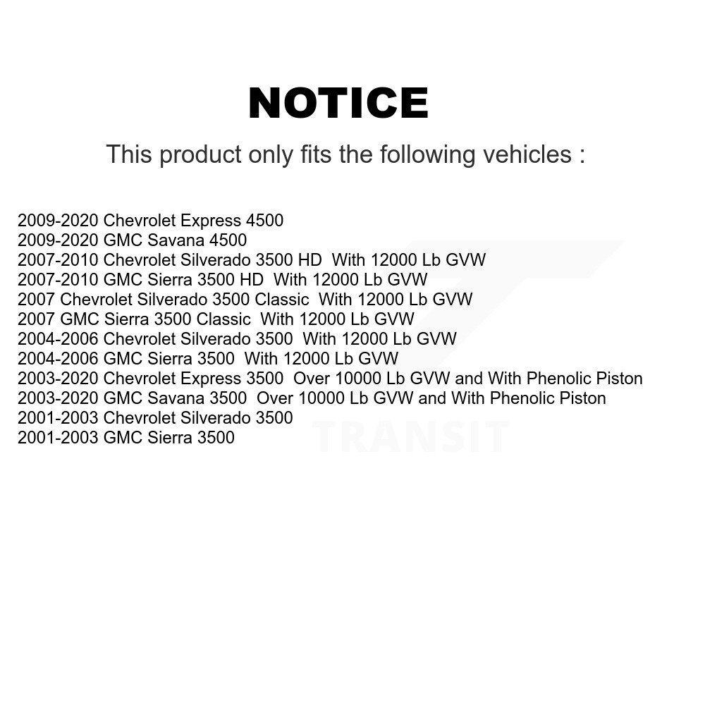 [Front Left] Étalonnier de frein avant gauche pour GMC Chevrolet Savana 3500 Express Sierra Silverado