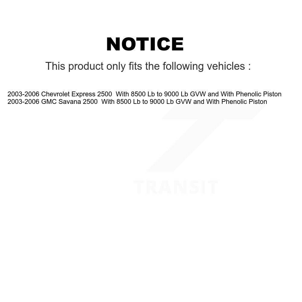 [Arrière gauche] Étalonnier de frein à disque arrière gauche pour GMC 2003-2006 Savana 2500 Chevrolet Express