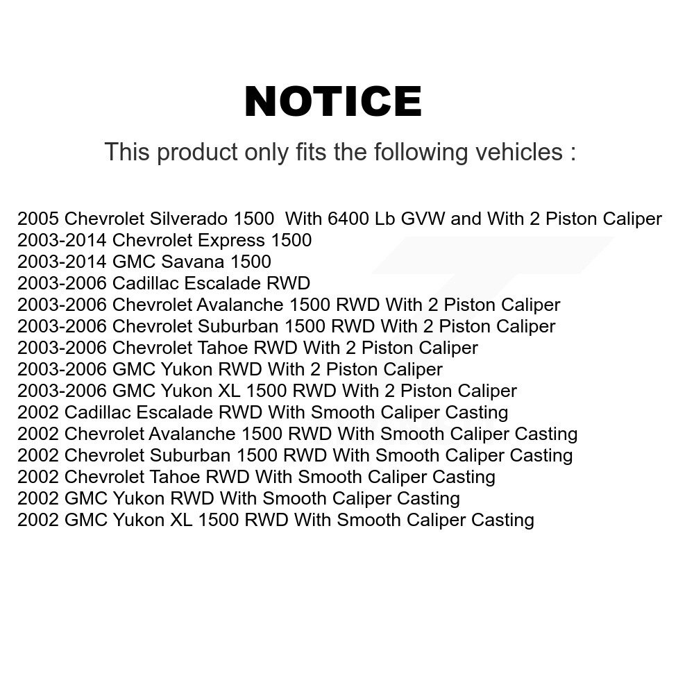 [Arrière droite] Étalonneur de frein arrière droit pour Chevrolet Avalanche 1500 GMC Express Yukon Tahoe XL