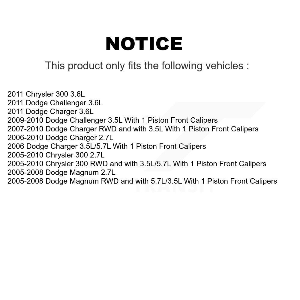 [Front Left] Étrier de frein à disque avant gauche pour Dodge Chrysler 300 Chargeur Challenger Magnum