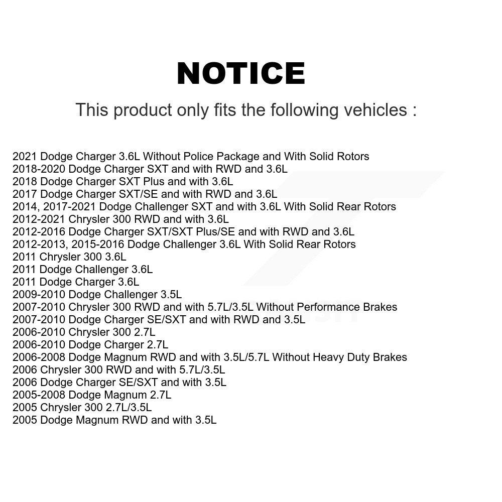 [Arrière droite] Étalonnier de frein à disque arrière droit pour Dodge Chrysler 300 Chargeur Challenger Magnum