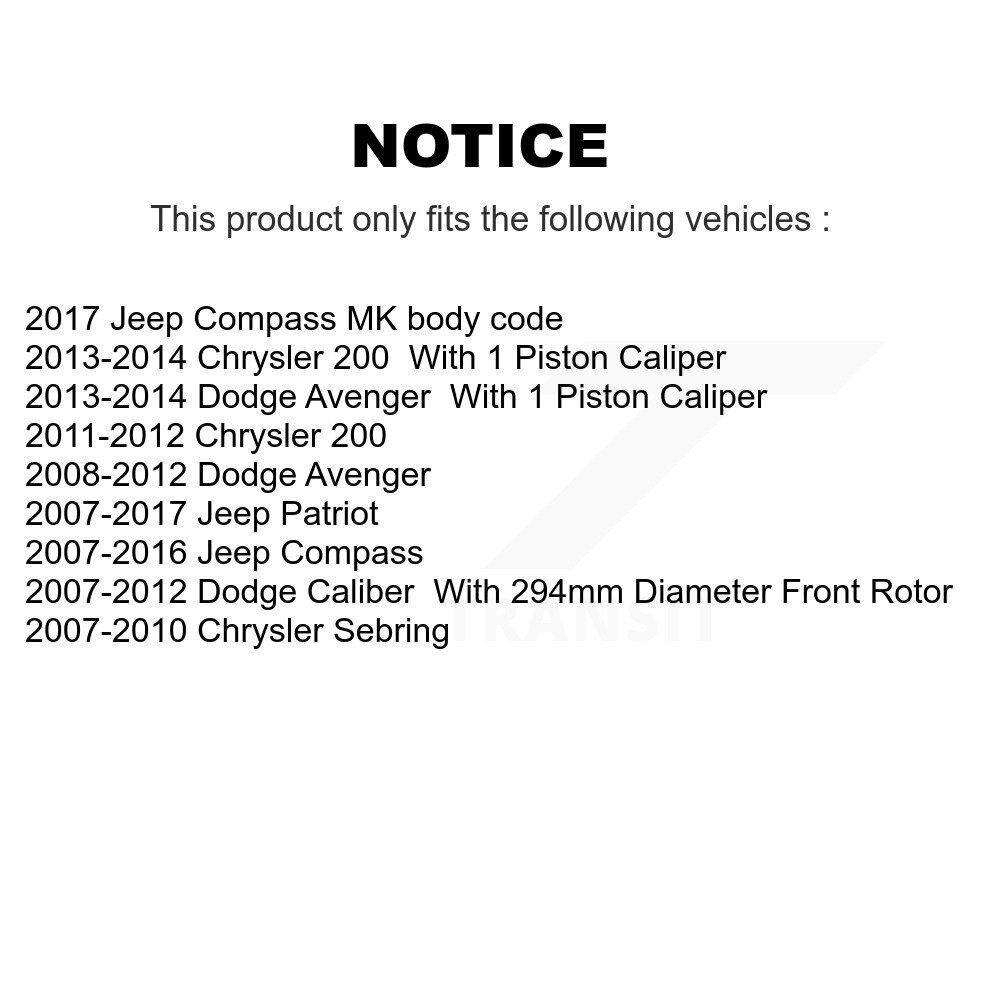 [Front Left] Calibre de frein avant gauche pour Jeep Patriot Dodge Chrysler Compass 200 Calibre