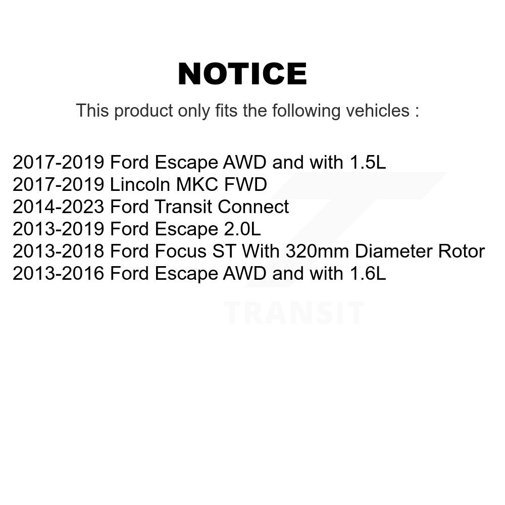 [Front Left] Étalonnier de frein à disque avant gauche pour Ford Escape Focus Transit Connect Lincoln MKC
