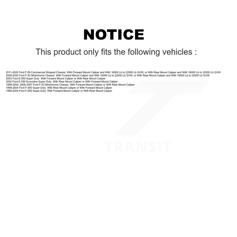 [Avant droite] Étalonnier de frein à disque pour Ford E-550 Super Duty F-450 F-550 Econoline SLC-18B8046
