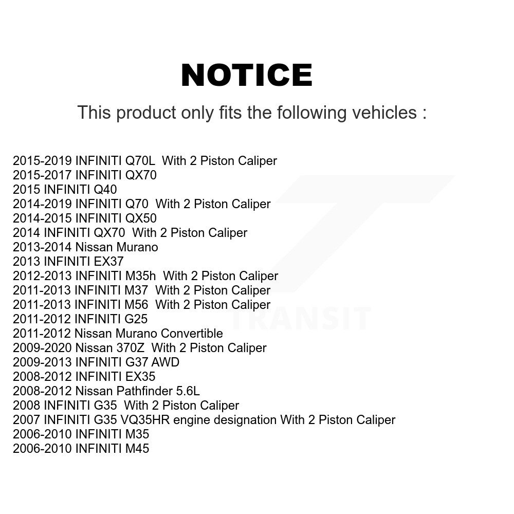 [Front Left] Étalonnier de frein avant gauche pour le Pathfinder EX35 370Z G35 de Nissan Murano G37