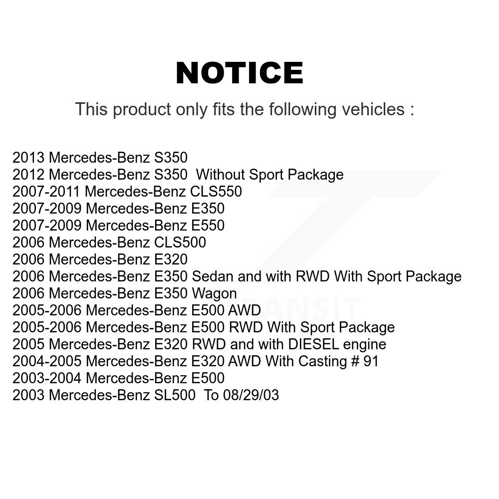 [Arrière droite] Étalonnier de frein arrière pour Mercedes-Benz E350 E320 E500 SL500 CLS550 CLS500 E550