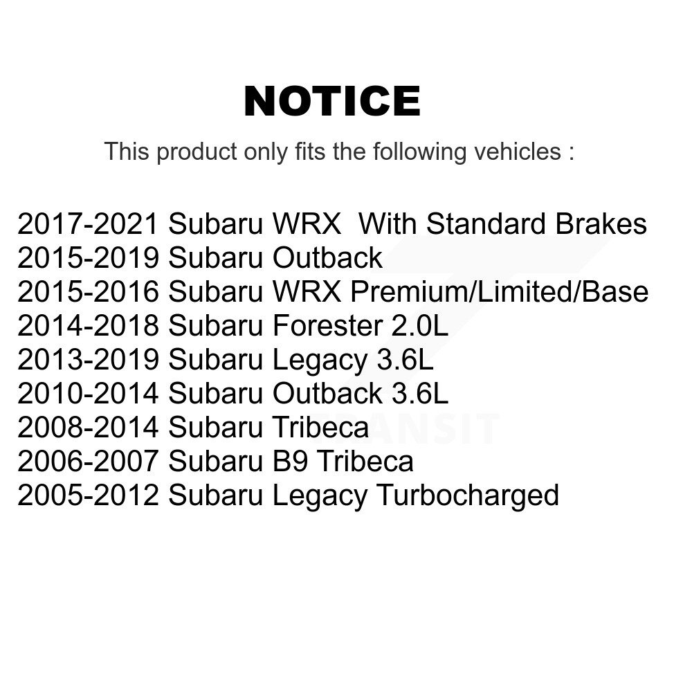 [Front Left] Étalonnier de frein à disque avant gauche pour la forêt extérieure Subaru Legacy WRX Tribeca B9