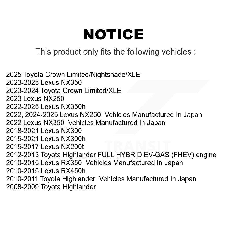[Avant droite] Étalonnier de frein avant droit pour Lexus RX350 Toyota Highlander NX300 NX200t RX450h