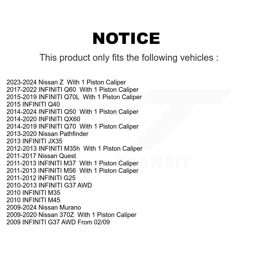 [Arrière droite] Étalonnier de frein arrière droit pour Nissan Murano INFINITI Pathfinder QX60 Q50 G37 QX50