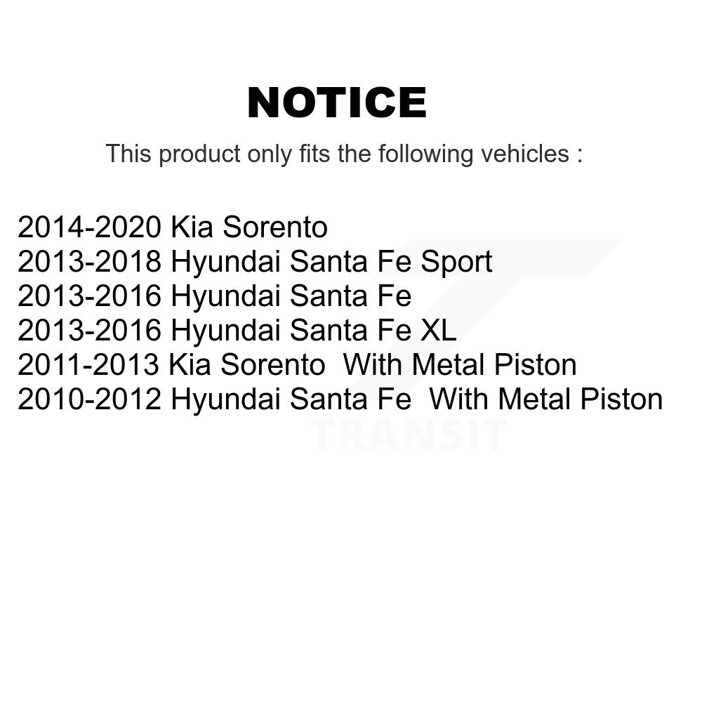 [Arrière gauche] Disque arrière gauche Étalonnier de frein Pour Hyundai Kia Sorento Santa Fe Sport XL