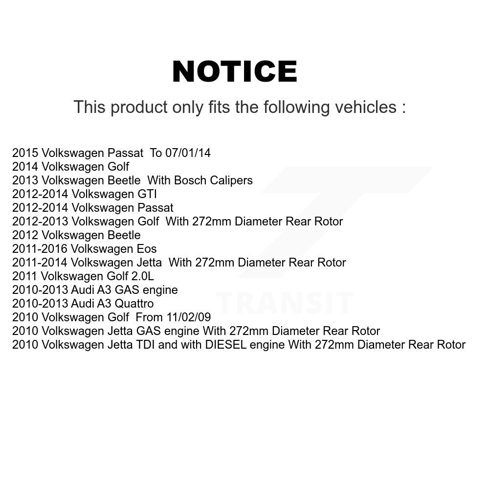 Rear Left Brake Caliper For Volkswagen Jetta Golf Passat Beetle Audi GTI Eos A3 image 2