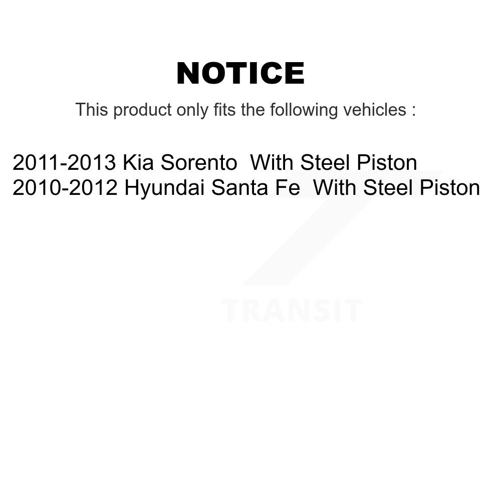 [Front Left] Disque avant gauche Étalonnage de frein pour 2014-2015 Kia Sorento Limited avec 3,3L