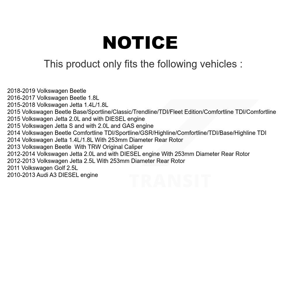 [Arrière gauche] Étalonneur de frein à disque arrière gauche pour Volkswagen Jetta Beetle Golf Audi A3