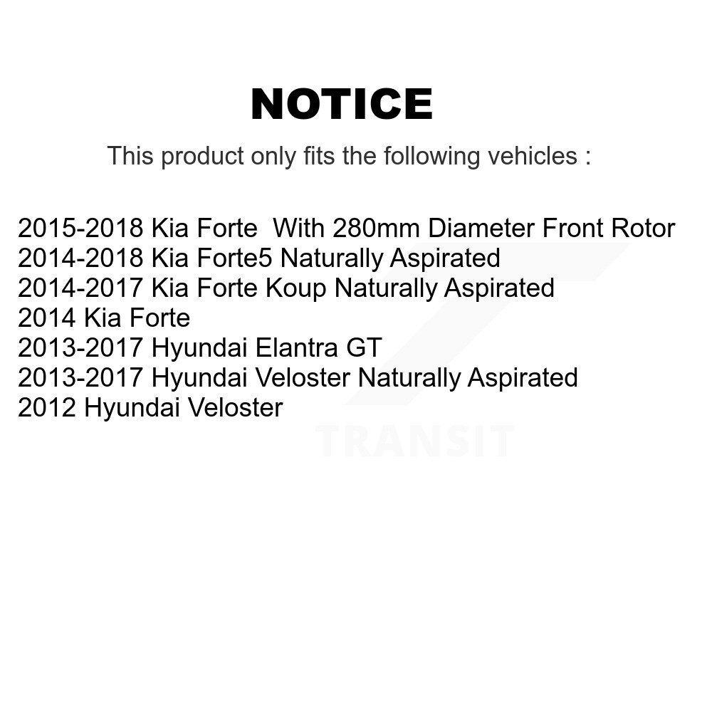 [Avant droite] Disque avant Étalonnier de frein pour Kia Hyundai Forte Elantra GT Veloster Forte5 Koup