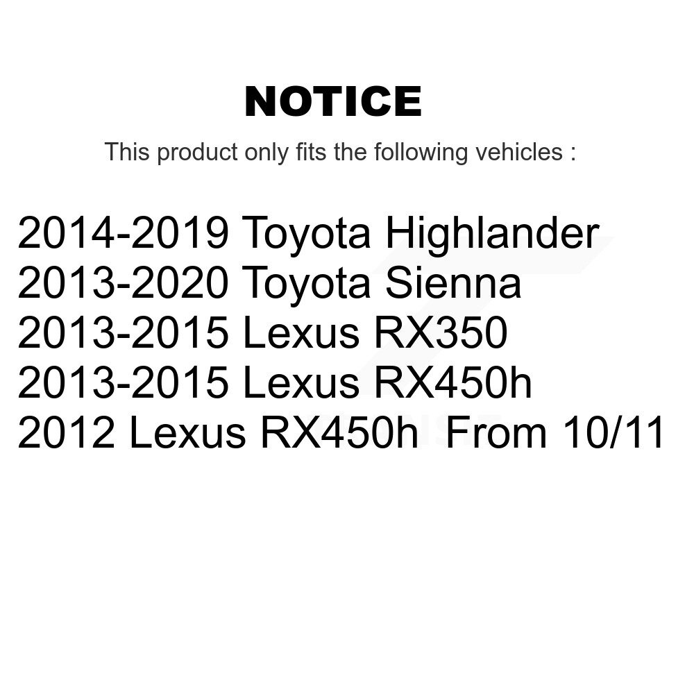 [Arrière droite] Étalonnier de frein à disque arrière droit pour Toyota Sienna Highlander Lexus RX350 RX450h