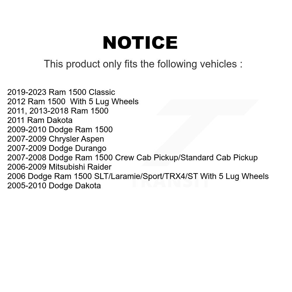 [Front] Plaquettes de frein à disque en céramique avant pour Ram 1500 Dodge Dakota Chrysler Aspen
