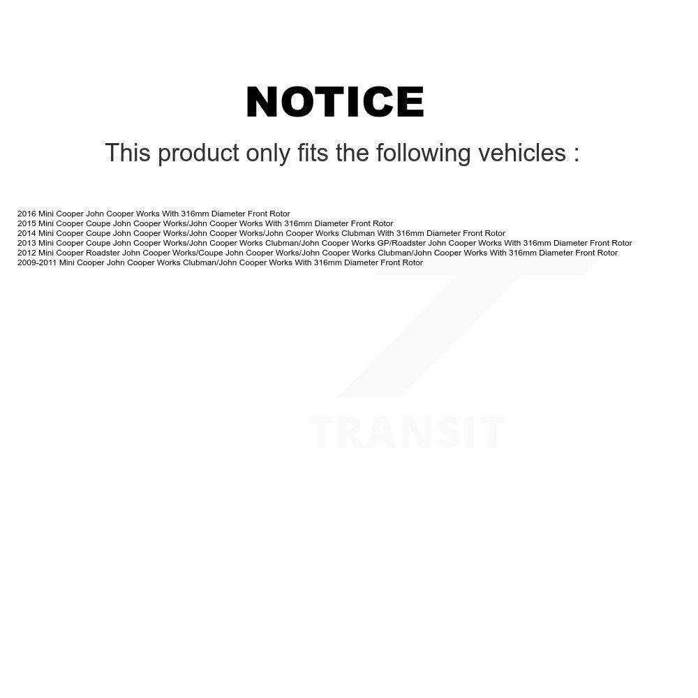 [Front] Plaquettes de frein en céramique avant pour Mini Cooper avec rotor de diamètre 316mm TEC-1403