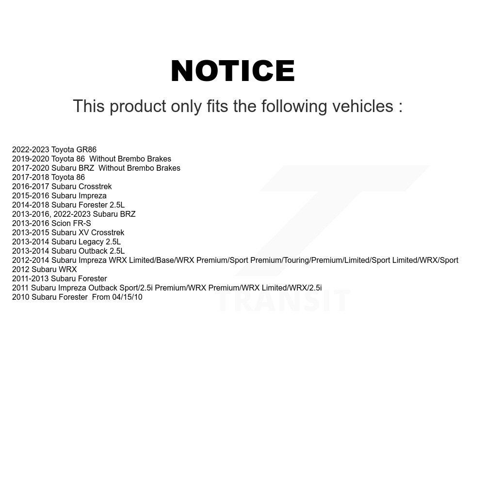 [Front] Plaquettes de frein en céramique avant pour Subaru Forester Impreza XV Crosstrek Outback