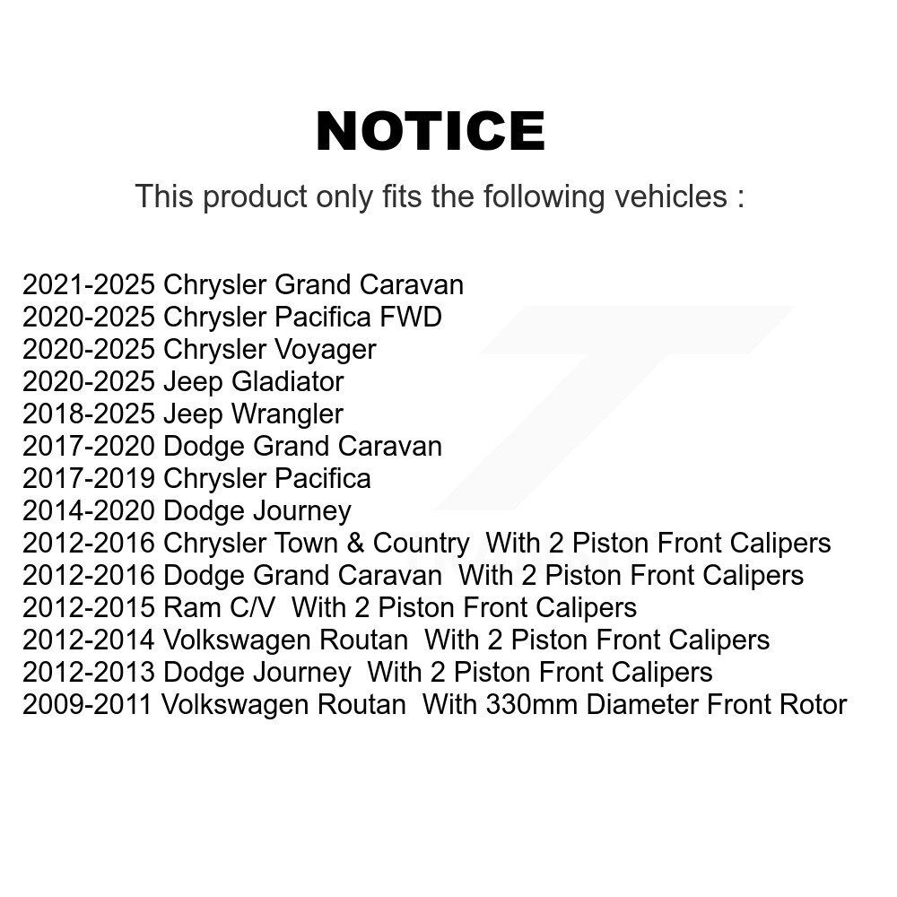 [Front] Plaquettes de frein avant en céramique pour Dodge Grand Caravan Journey Jeep Wrangler Town