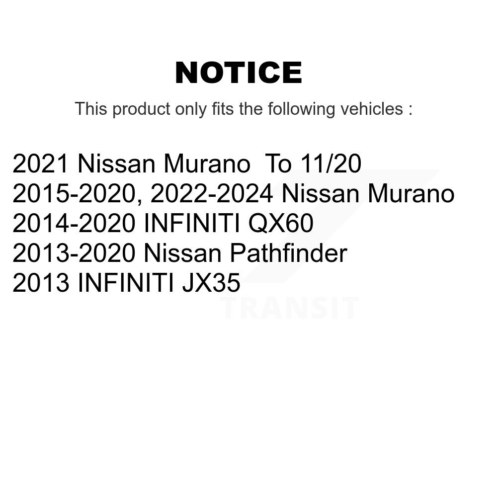 [Front] Plaquettes de frein à disque en céramique avant pour Nissan Murano Pathfinder INFINITI QX60 JX35