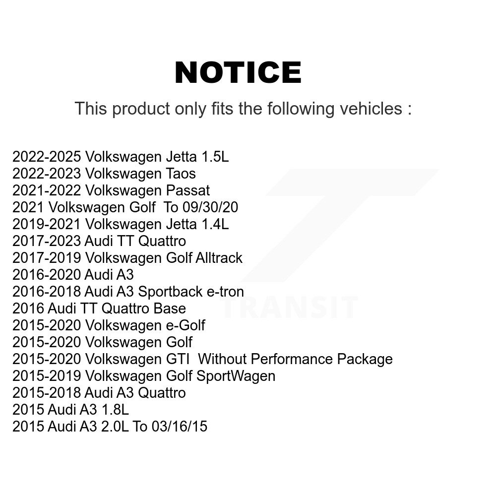 [Front] Plaquettes de frein pour Volkswagen Golf Jetta SportWagen Taos Audi GTI
