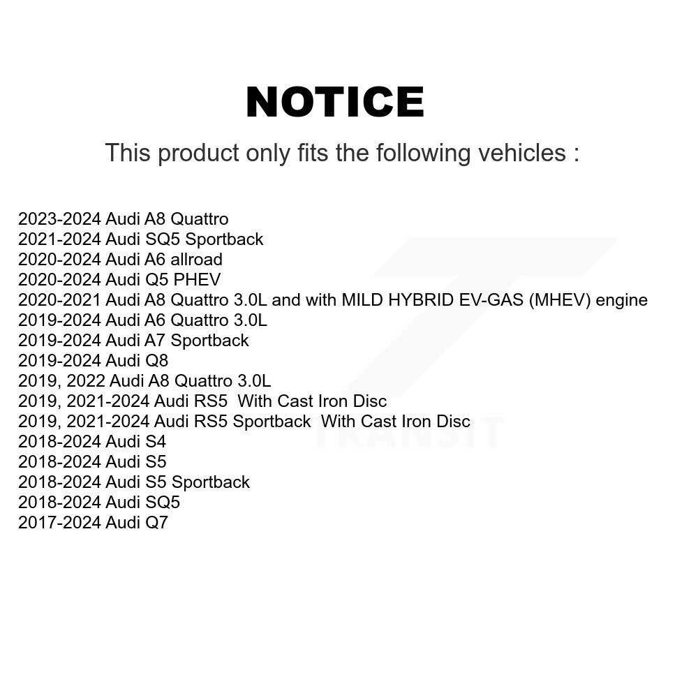 [Front] Plaquettes de frein à disque en céramique avant pour Audi Q7 SQ5 S5 Q8 S4 Sportback A6 Quattro A7