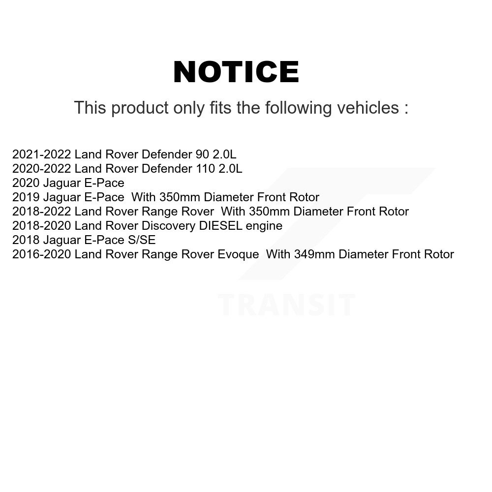 [Front] Plaquettes de frein en céramique avant pour Land Rover Range Evoque Defender 110 Discovery
