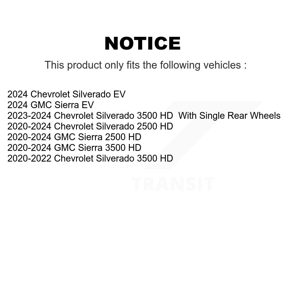 [Arrière] Plaquettes de frein à disque en céramique pour GMC Chevrolet Sierra 2500 HD Silverado 3500 EV