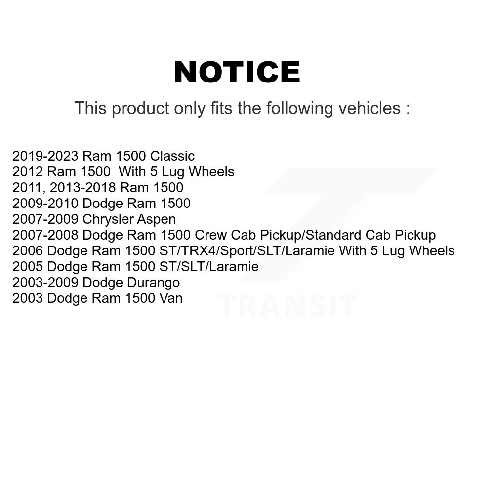 [Arrière] Plaquettes de frein arrière en céramique pour Ram 1500 Classic Dodge Durango Chrysler Aspen
