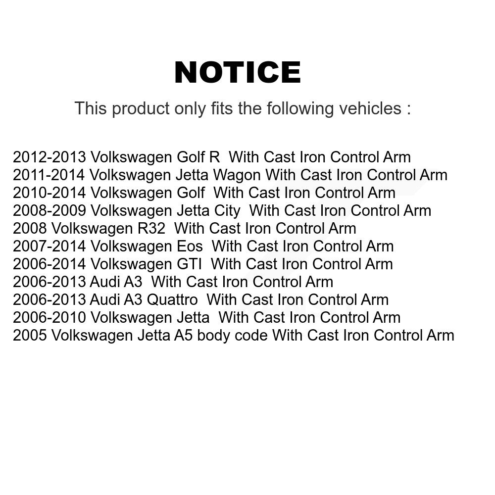 [Avant droite inférieure] Avant droite bras de suspension inférieur pour Volkswagen Jetta Golf GTI Audi Eos
