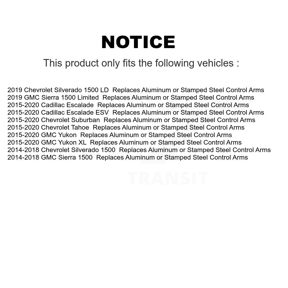 [Avant gauche inférieur] Bras de contrôle de suspension inférieur avant gauche, joint à rotule pour GMC Chevrolet XL