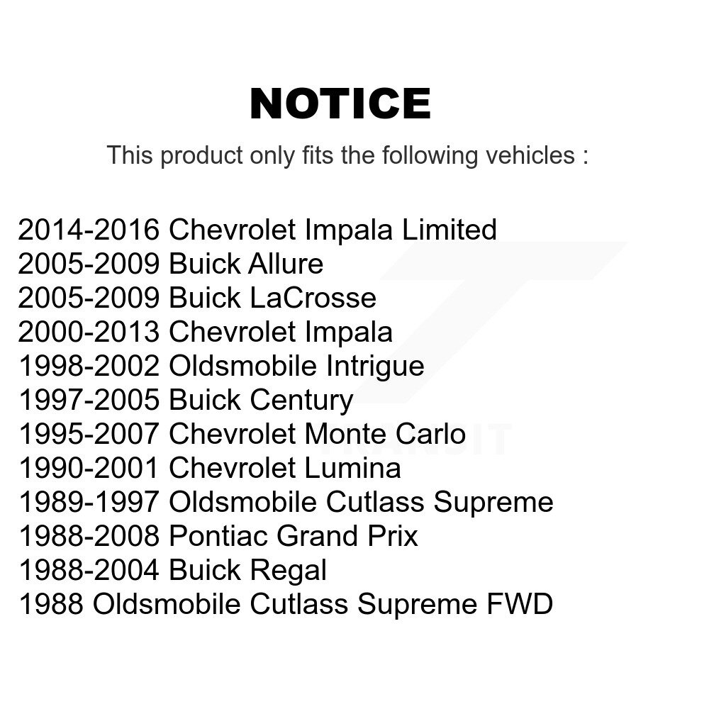 [Arrière] Bras de suspension arrière pour Chevrolet Impala Buick Pontiac Grand Prix Monte
