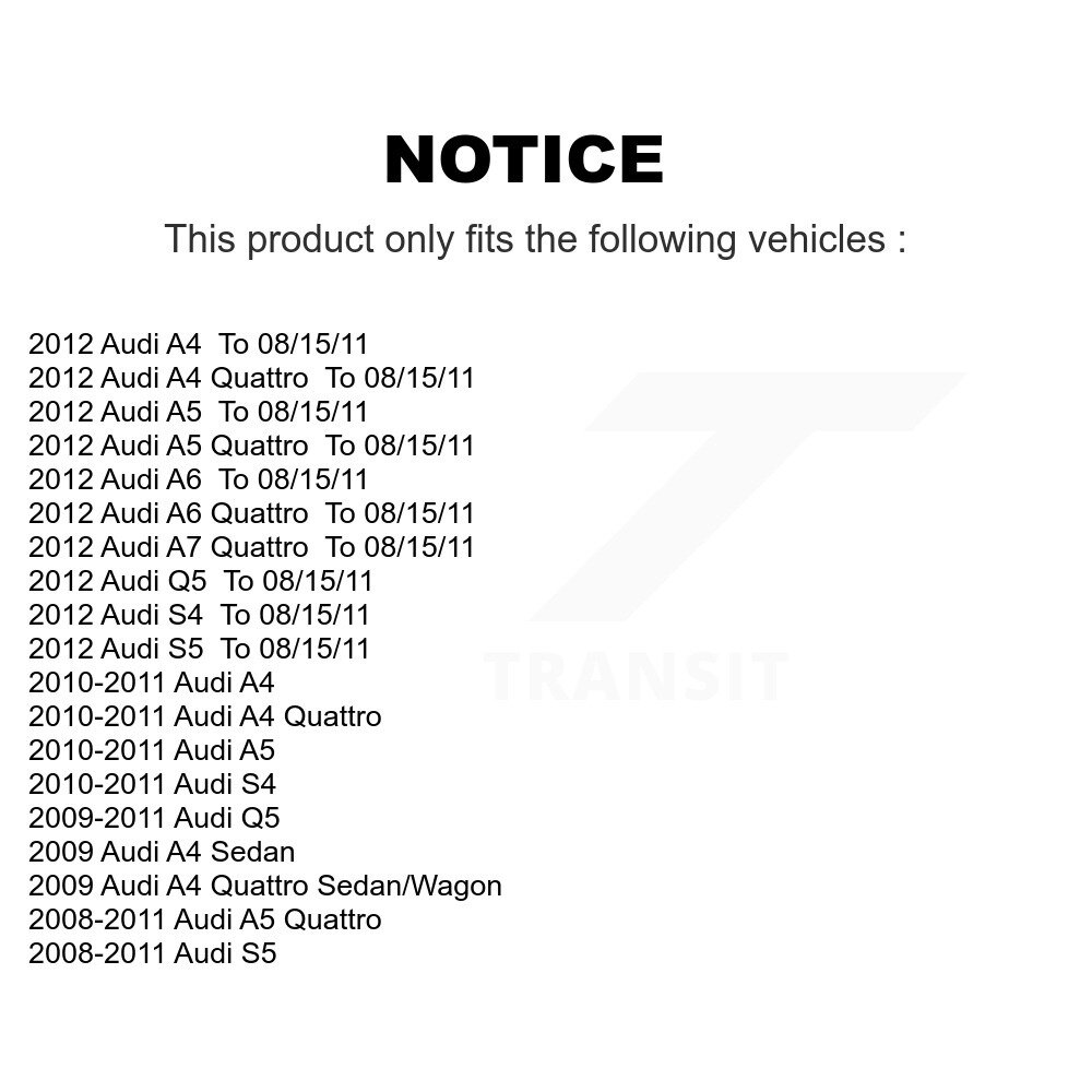 [Avant gauche inférieur avant] Avant gauche bras de suspension avant inférieur pour Audi Q5 A4 Quattro A5 S4 S5