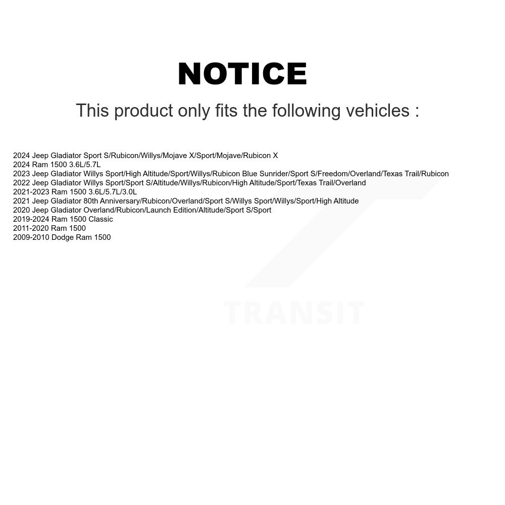 [Arrière] Barre de suspension arrière pour Ram 1500 Classic Dodge Jeep Gladiator TOR-CK661215