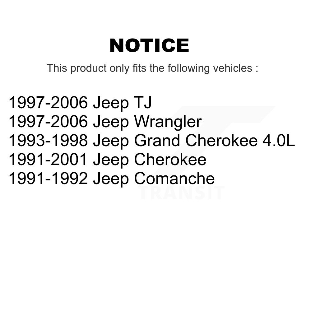 [Front] Manche d'ajustement de bout de barre de direction pour Jeep Wrangler Cherokee Grand Comanche