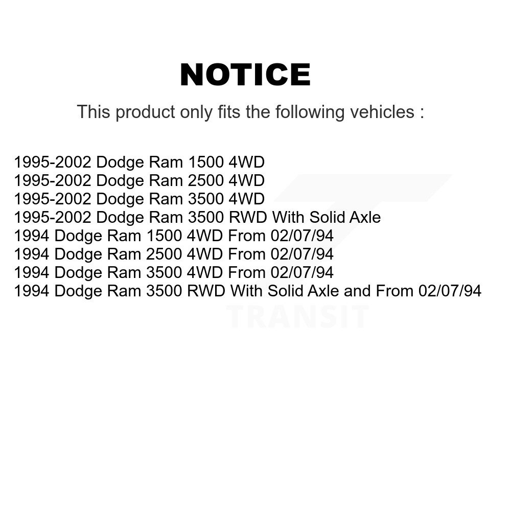 [Front] Barre de voie de suspension avant pour Dodge Ram 2500 1500 3500 TOR-DS1413