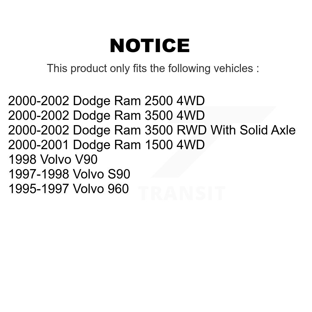 [Front Left Outer] Attache de direction avant pour Dodge Ram 2500 1500 3500 Volvo 960 S90 V90