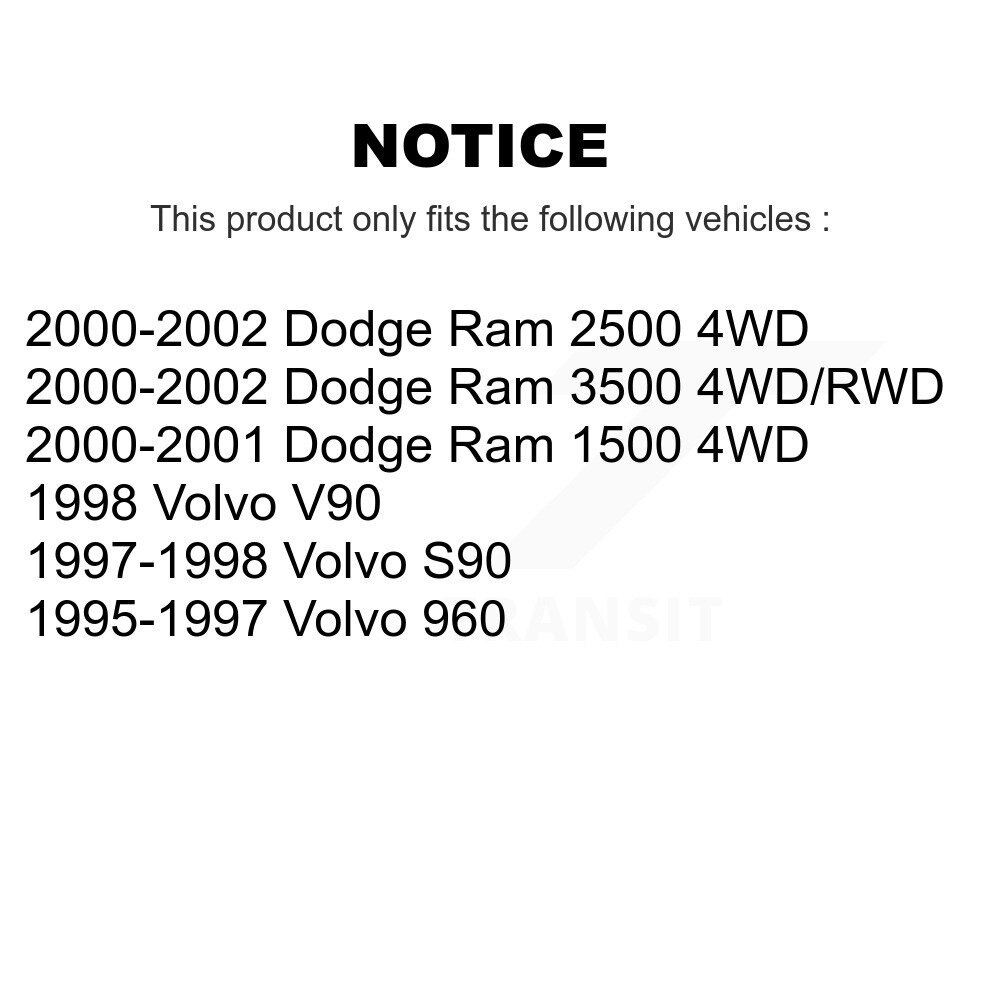 [Intérieur avant gauche (jusqu'au bras de Pitman)] Attache avant gauche pour Dodge Ram 2500 1500 3500 Volvo 960 S90 V90