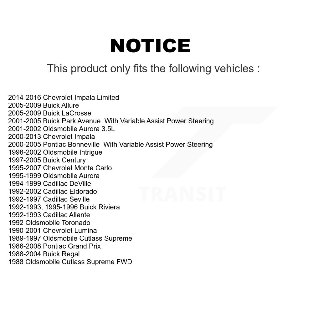 [Avant Intérieur] Tie Rod End pour Chevrolet Impala Buick Pontiac Grand Prix