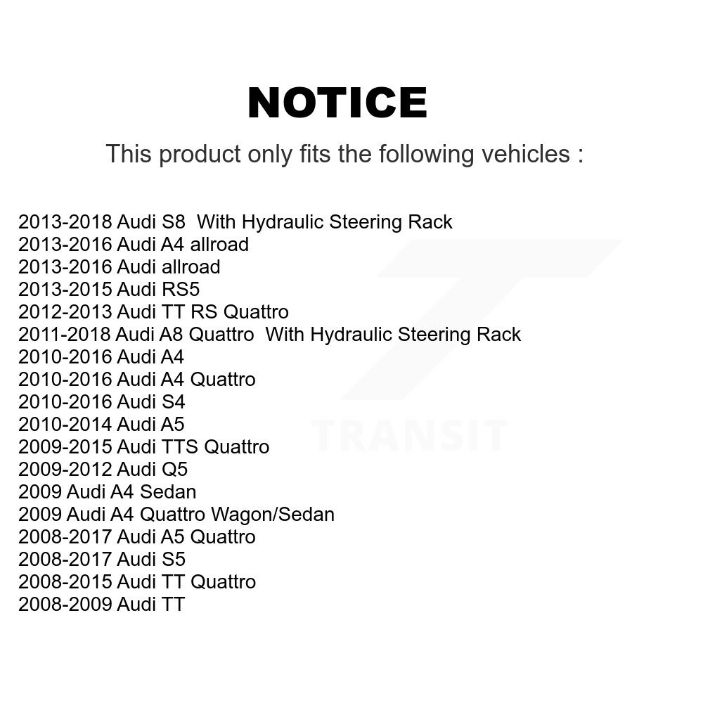 [Avant Intérieur] Attache de direction avant intérieure Tie Rod End pour Audi A4 Quattro Q5 A5 S4 S5 TT allroad A8
