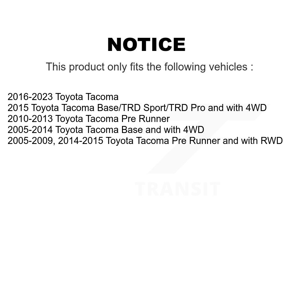 [Avant Intérieur] Tige de direction avant intérieure pour Toyota Tacoma TOR-EV800529