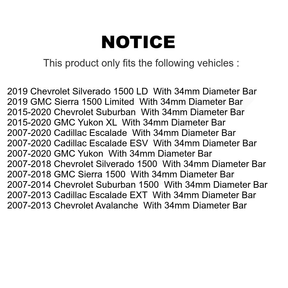 [Front To Frame] Kit de fixation pour barre de stabilisant pour GMC Chevrolet Sierra XL