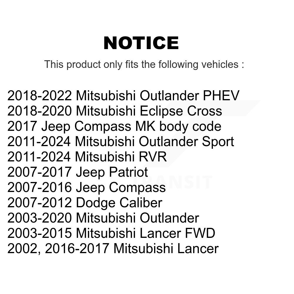 [Avant inférieur arrière] Bras de suspension avant inférieur arrière pour Mitsubishi Jeep RVR PHEV