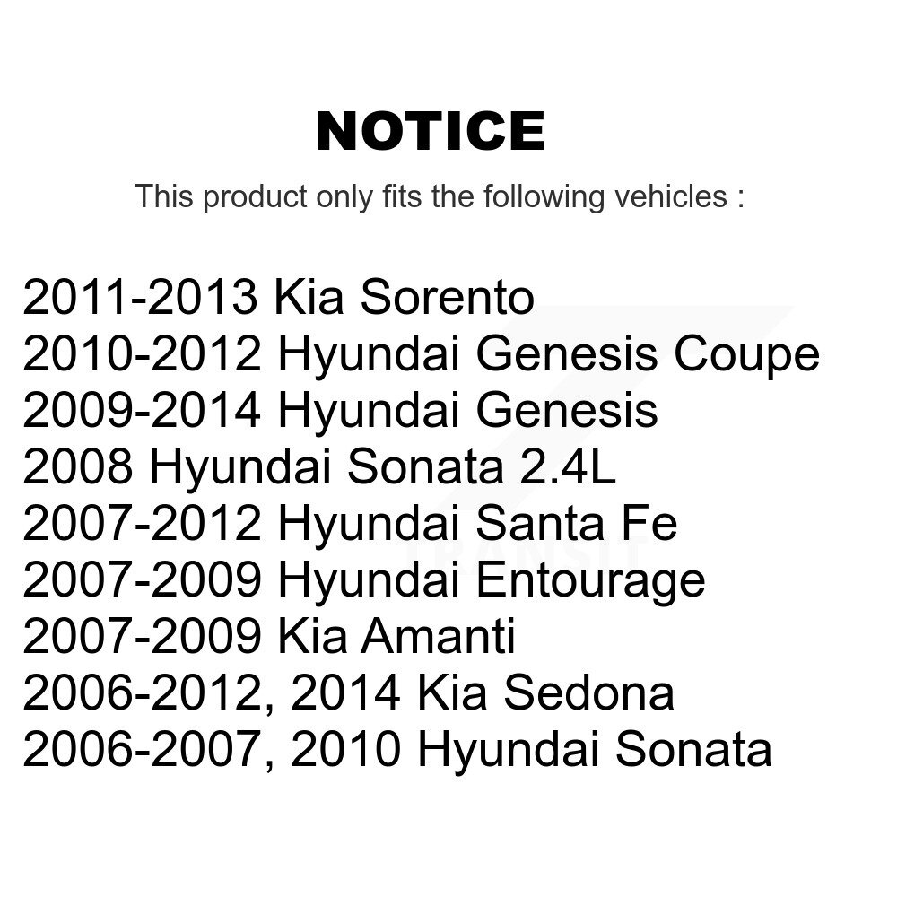 [Front To Frame] Avant de cadre de suspension stabilisant barre Bushing Kit pour Hyundai Santa Fe Kia