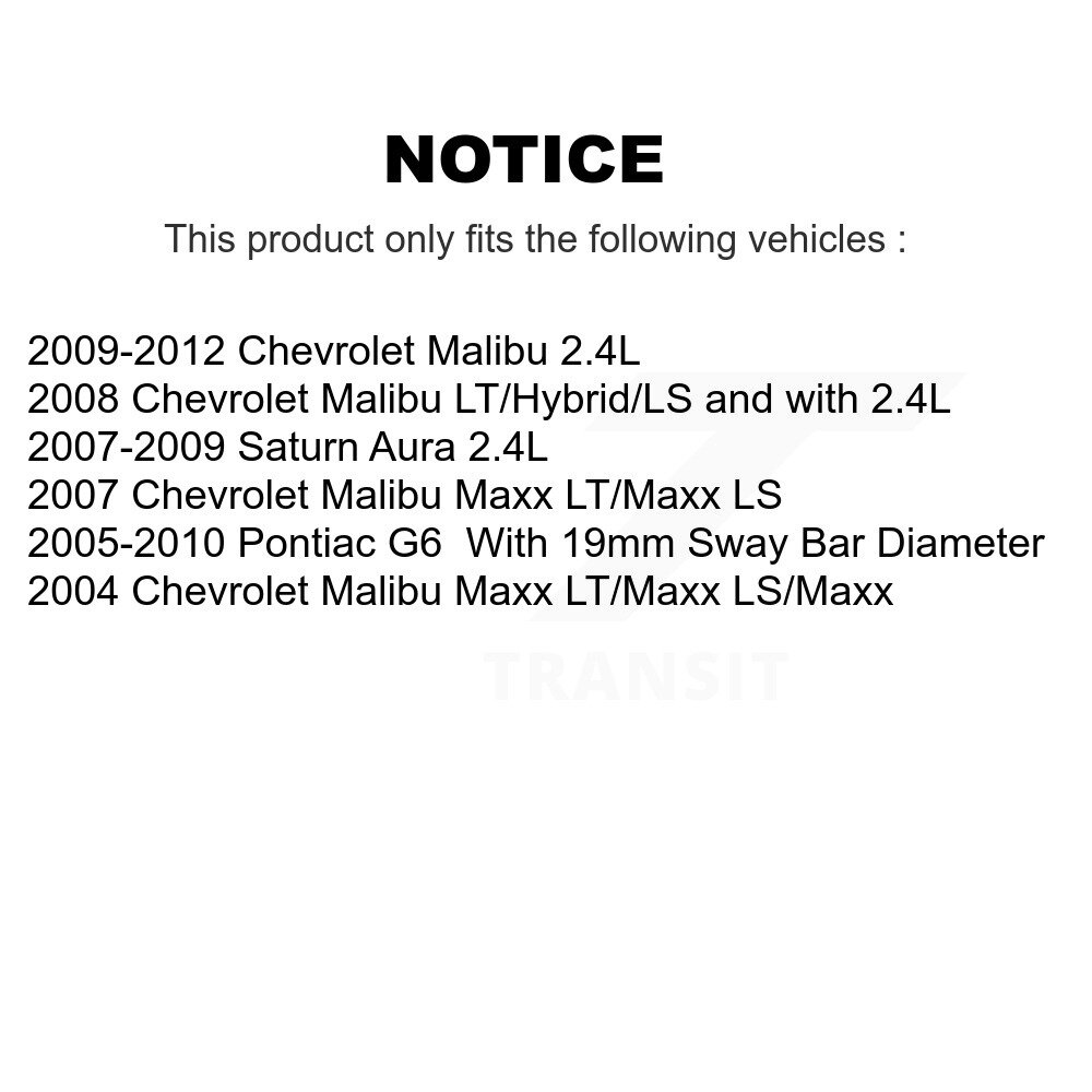 [De l'arrière au cadre] Barre de stabilisation de la suspension arrière au cadre Kit pour Chevrolet Malibu Pontiac
