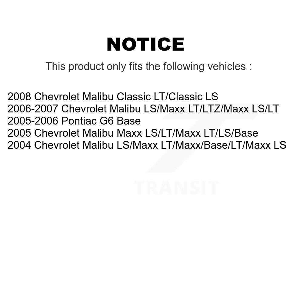 [Front To Frame] Kit de fixation de la barre de stabilisant pour Chevrolet Malibu G6