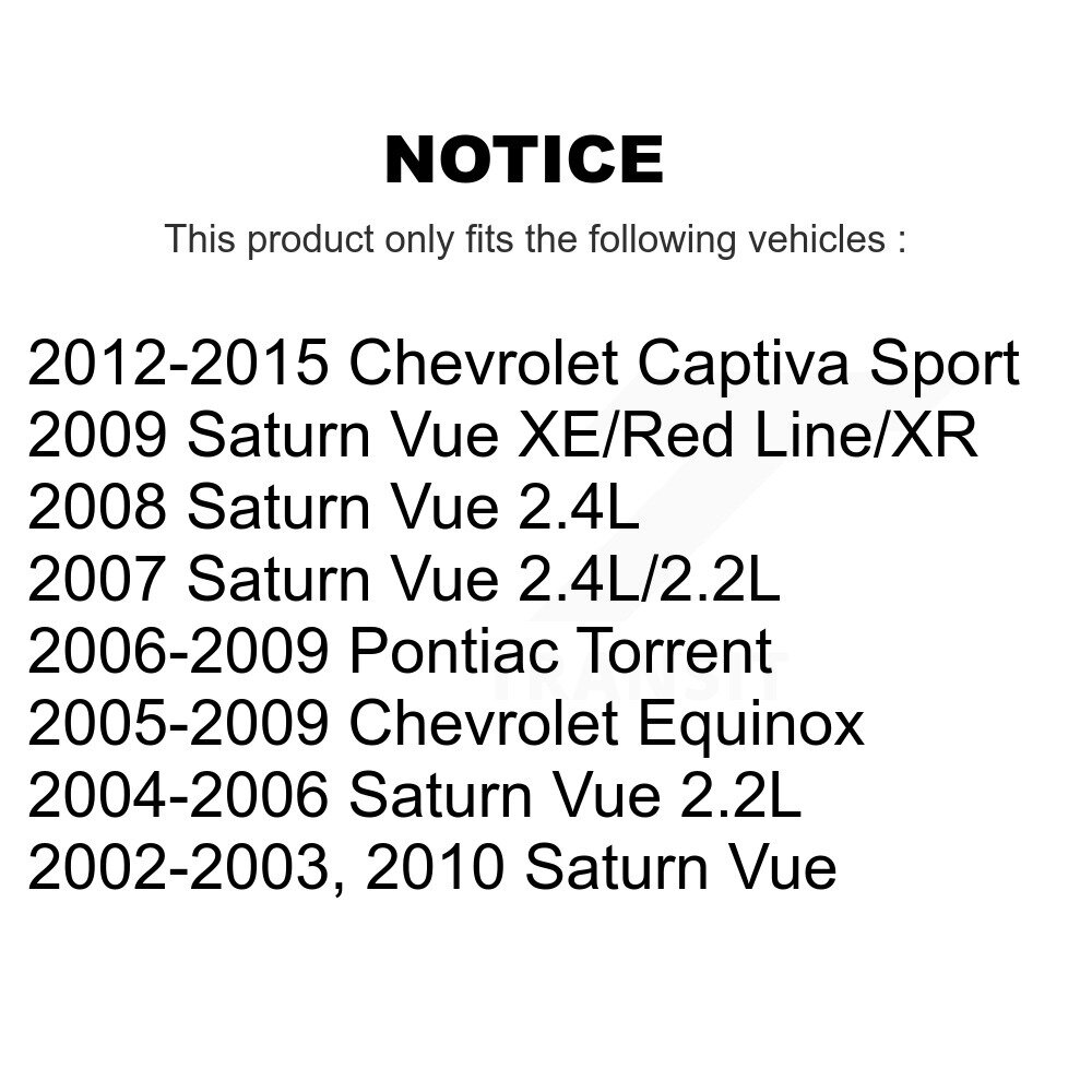 [Front To Frame] Kit de fixation de la barre de stabilisateur pour Chevrolet Equinox Vue
