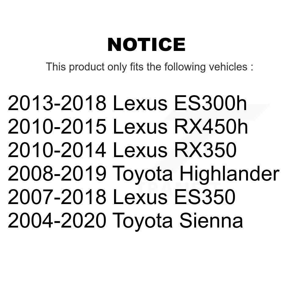 [Front] Stabiliseur de suspension avant Kit pour Toyota Sienna Highlander Lexus