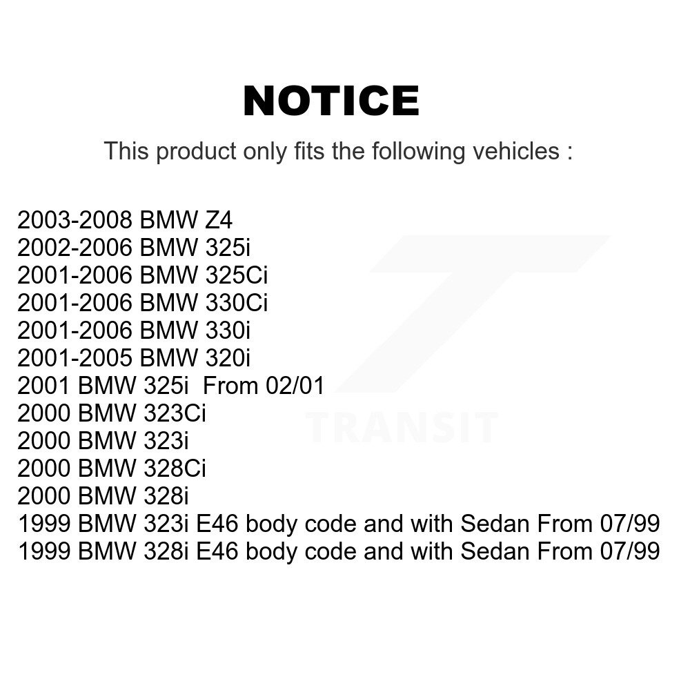 [Avant inférieur arrière] Kit de bras de suspension avant avant arrière pour BMW Z4 325i 330Ci