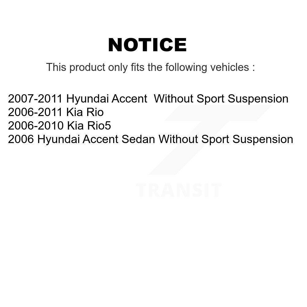 [Front To Frame] Avant de cadre de suspension stabilisant barre Bushing Kit pour Hyundai Accent Kia Rio
